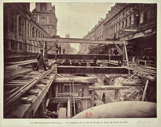 Bau des U-Bahn-Systems entlang der Rue de Rivoli, 1898